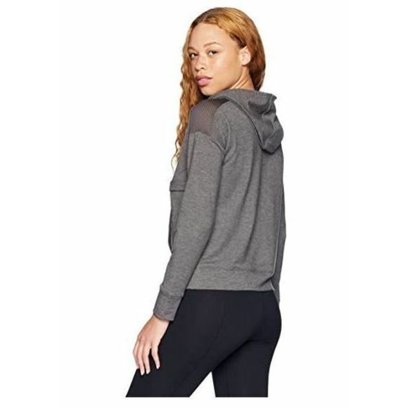 Under Armor 1318038 019 Womens Sz XS Charcoal Heat Featherweight Fleece 1/2 Zip - Picture 2 of 2